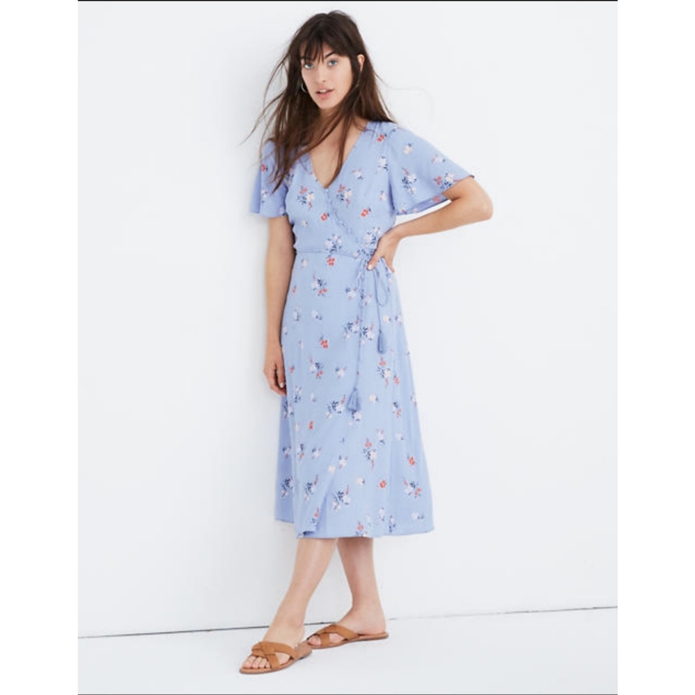 Madewell Robin Egg Blue Floral Dress